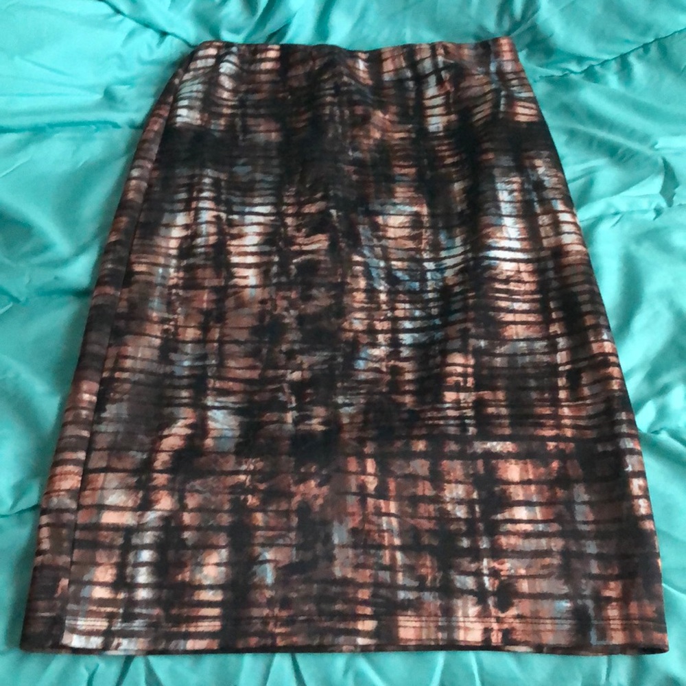 Brown and Blue Pencil Skirt!